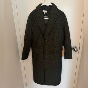 Topshop Oversized Green Long Coat